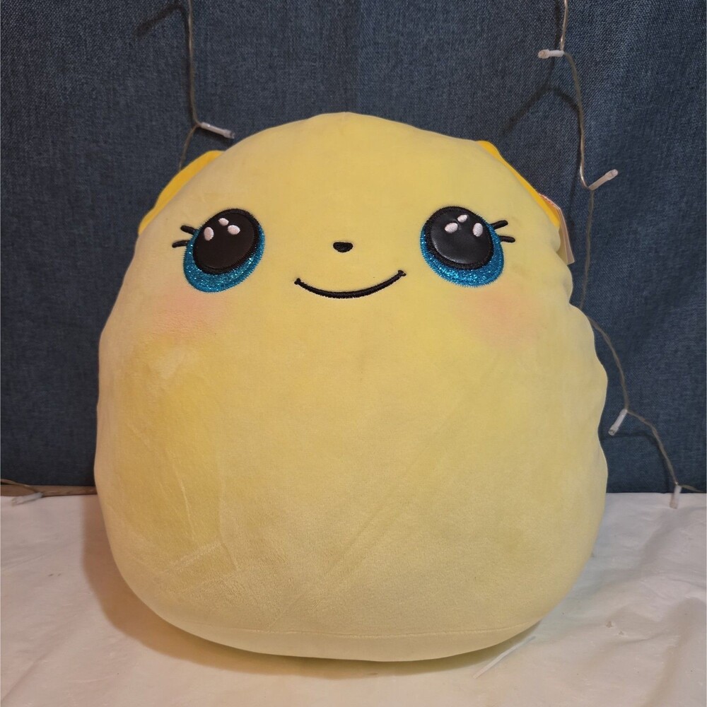 TY Squish-a-Boos Buttercup 10in Yellow Bear Plush Pillow 2021 NWT